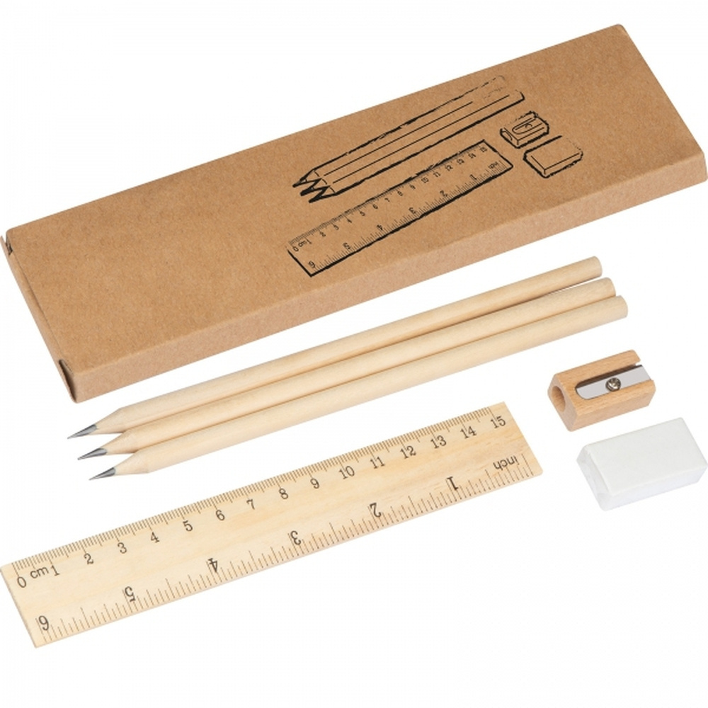 Writing set 6in1 GUSTAV, beige, product image