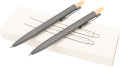 Writing set semi-gel pen and mechanical pencil made of recycled aluminum SIEGFRIED, dark grey
