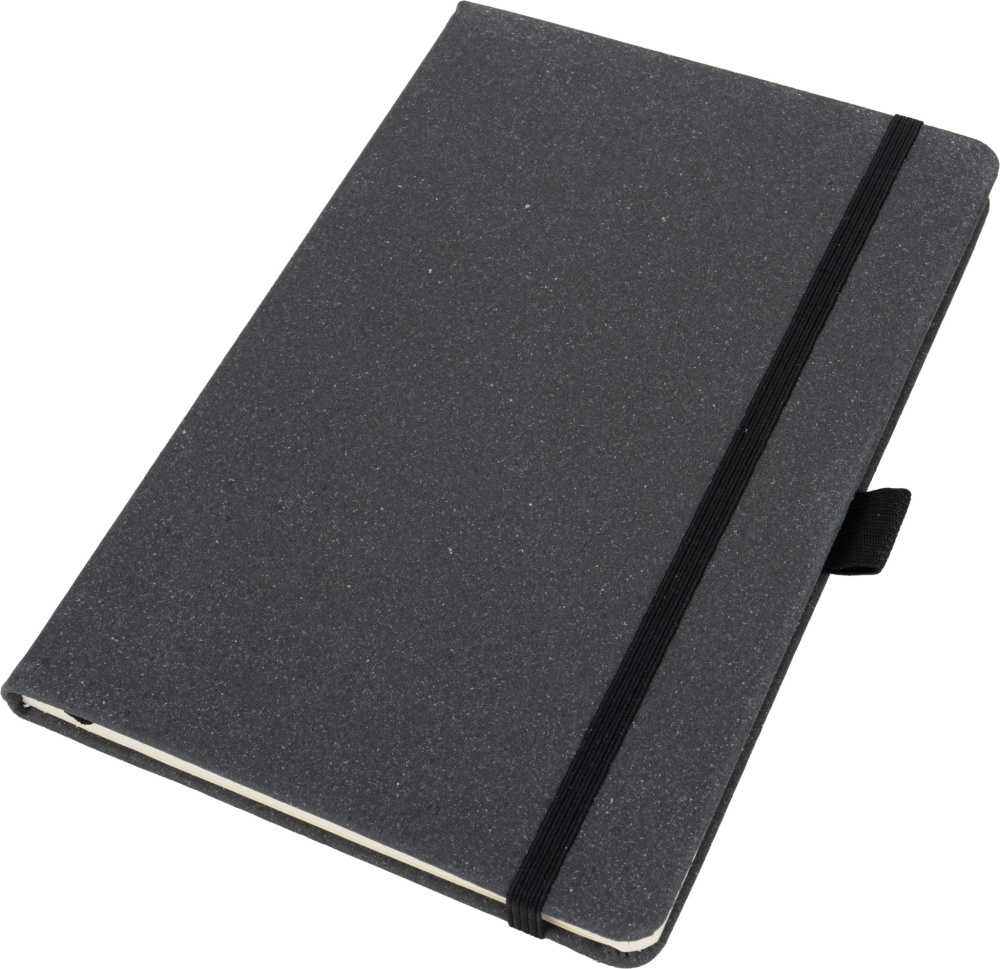A5 lined notebook made of recycled leather TRACY, black, product image