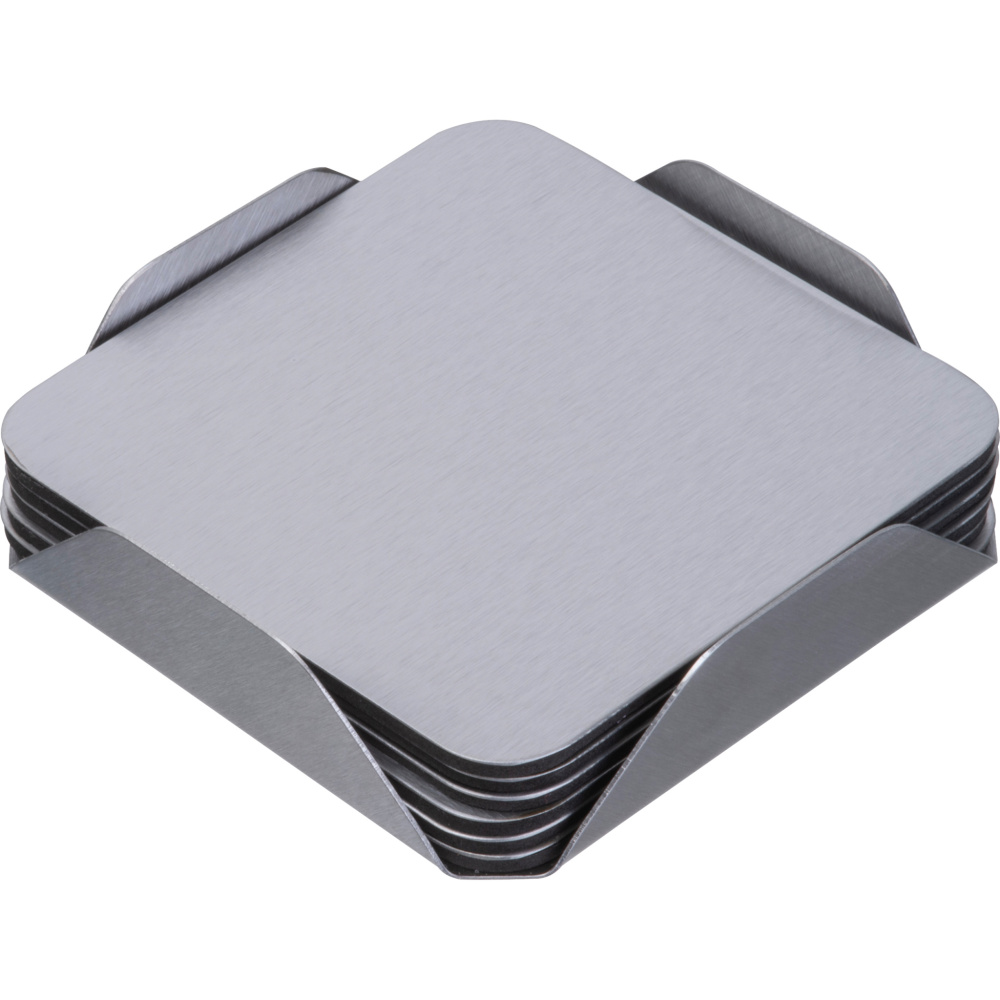 Set of 6 coasters MATILDE, grey, product image