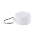 Foldable plastic cup 200 ml, with carabiner clip and pill compartment / Foldcup, White
