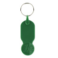 Key ring with 1 € chip for shopping cart, PS plastic / Key01, Green