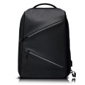 Tarpaulin laptop backpack with reflective pullers, Black