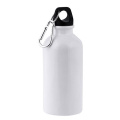 Aluminium drinking bottle, 400ml for sublimation with carabiner clip / Ollaf, White