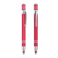 Aluminium ball pen, rubberized finishing, touch / Chromy, Red