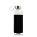Glass bottle with metal lid and neoprene sleeve / Neobottle, Black