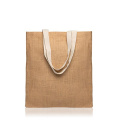 Jute bag, with cotton handles / Strapcote, Natural