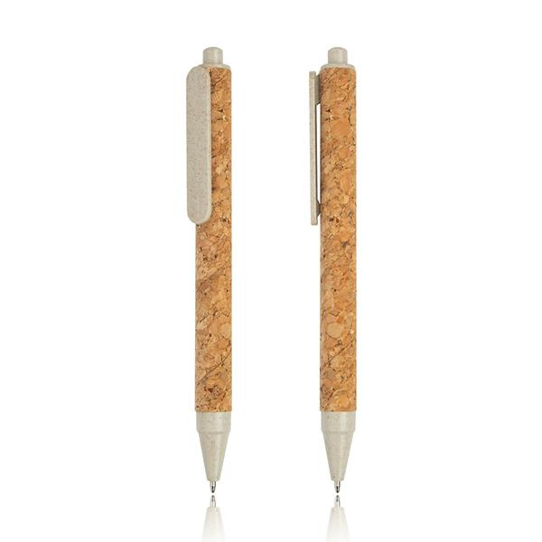 Cork ball pen with wheat fiber details / Coreat, Natural, product image
