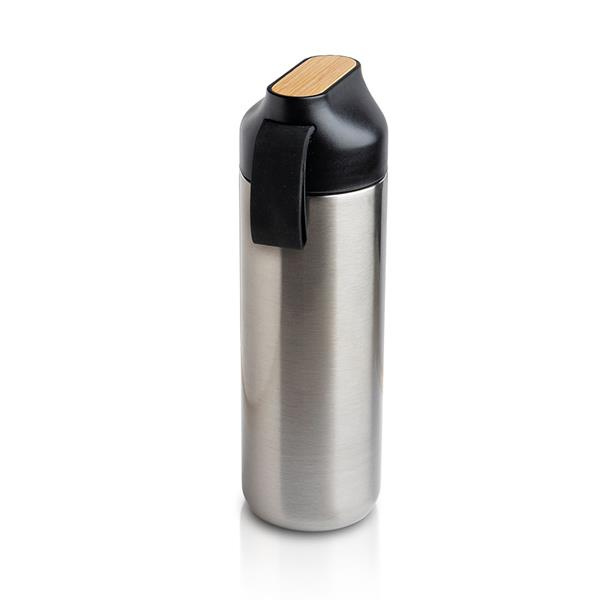 600ml thermos bottle, bamboo detail / Drinko, product image