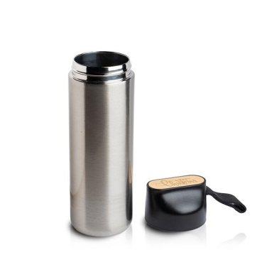 600ml thermos bottle, bamboo detail / Drinko, product image