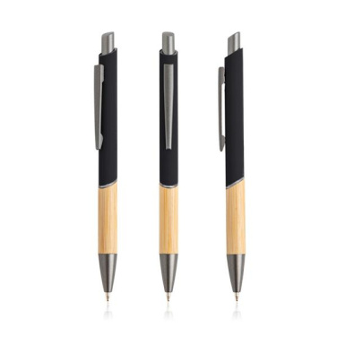 Ballpoint pen in recycled aluminum, bamboo grip / Balur, product image