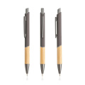 Ballpoint pen in recycled aluminum, bamboo grip / Balur, Dark grey