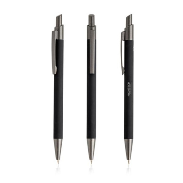 Ballpoint pen in recycled aluminum, rubber touch / Peralu, product image
