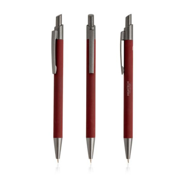 Ballpoint pen in recycled aluminum, rubber touch / Peralu, product image