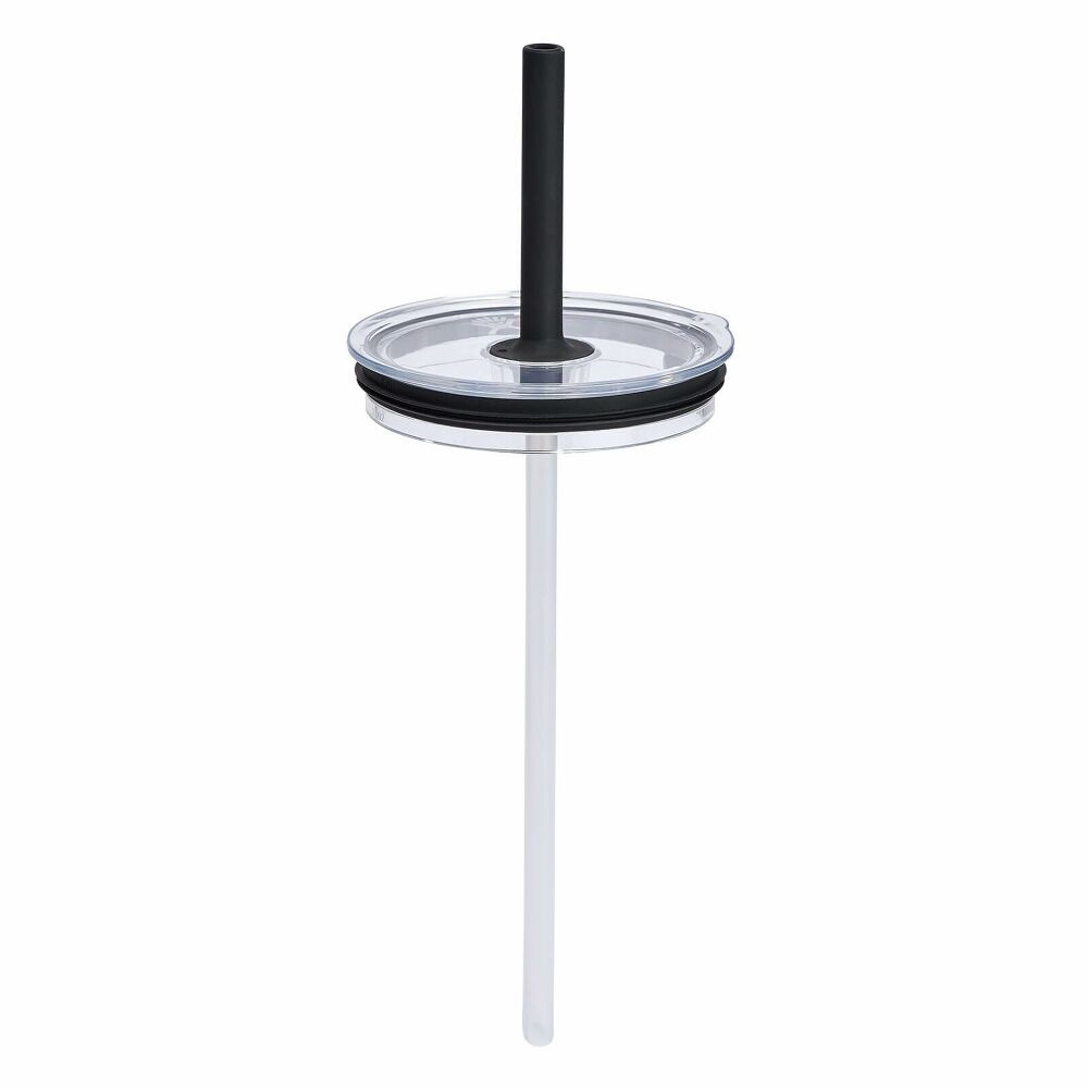 LARGE PRESS-IN ALL AROUND TUMBLER STRAW LID CLEAR, Clear/black, product image