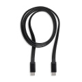 Flat USB-C cable 1m, 60W / LINEA, Black