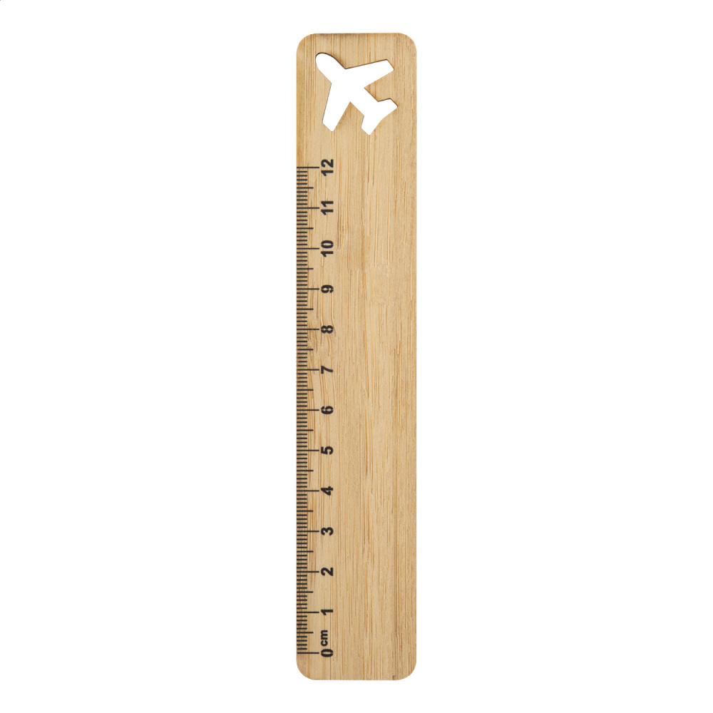 Rooler – bamboo ruler, airplane, natural, product image