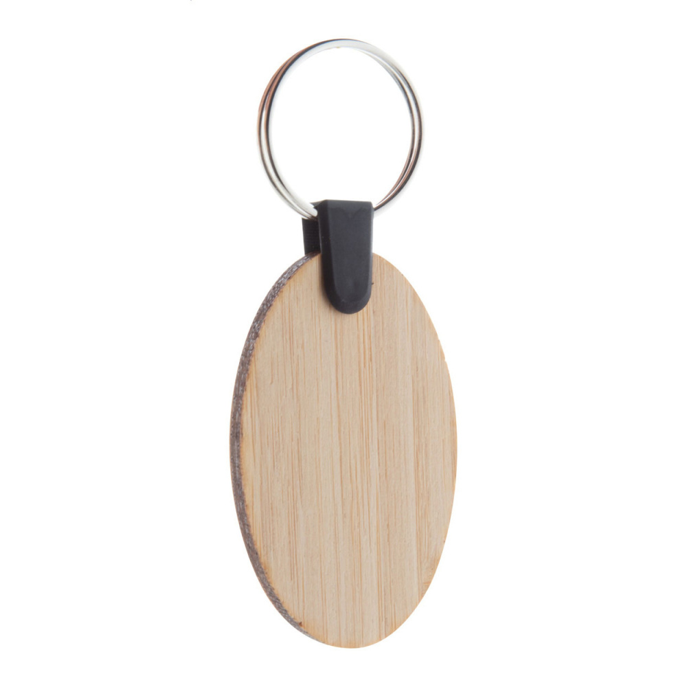 Bambry – bamboo keyring, oval, natural, product image