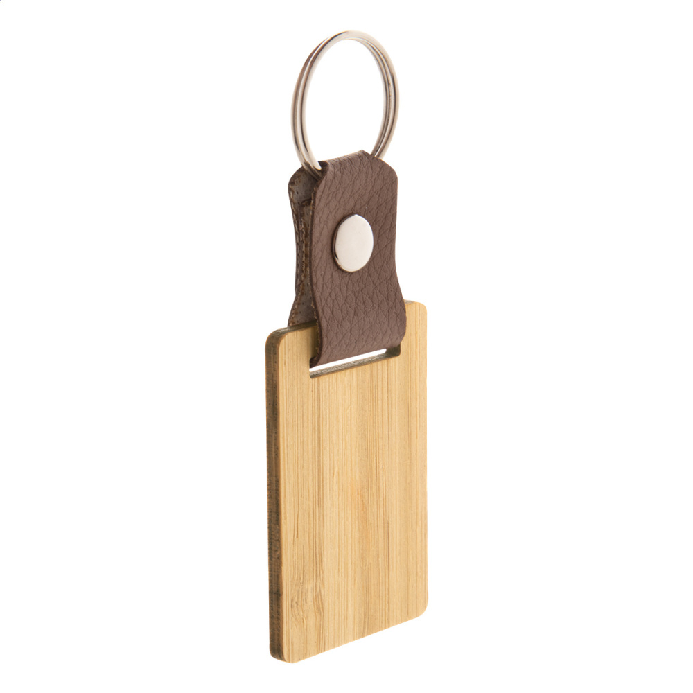 Blopp – keyring, rectangle, natural, product image