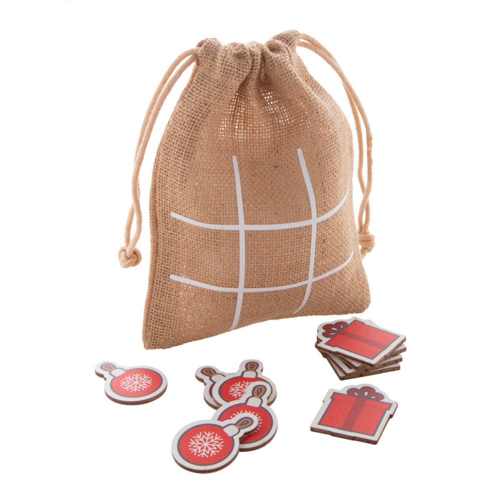 Juxo – Christmas tic-tac-toe, ornament & gift box, natural, product image