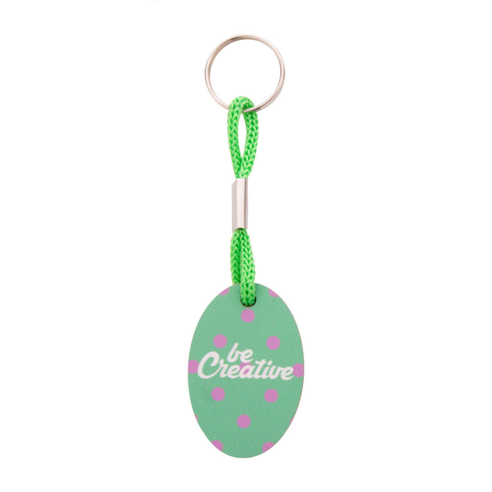 Woody Plus B – custom keyring, green, product image