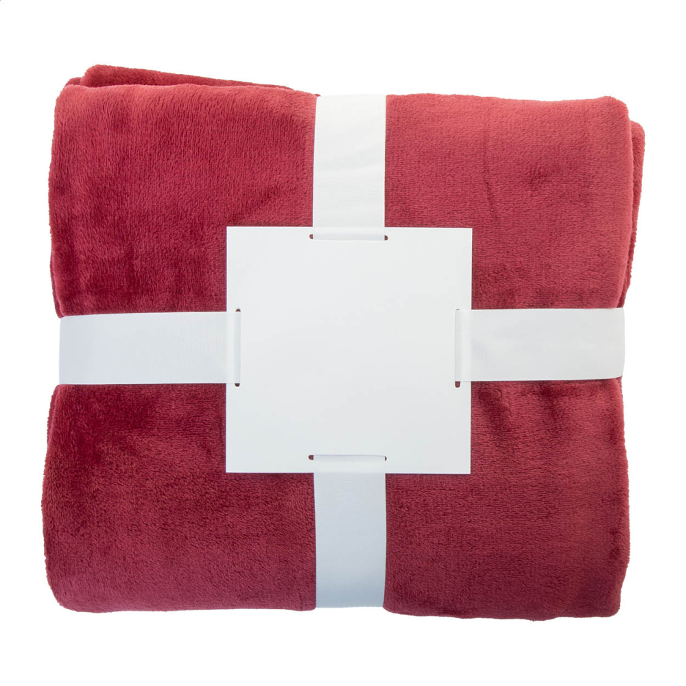 Vantaa – RPET flannel blanket, burgundy, product image