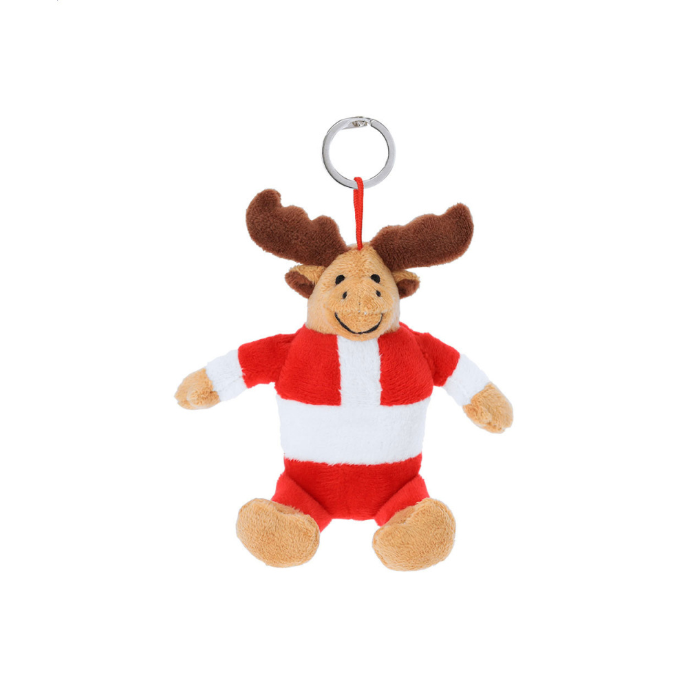Velin – Christmas plush keyring, reindeer, multicolour, product image