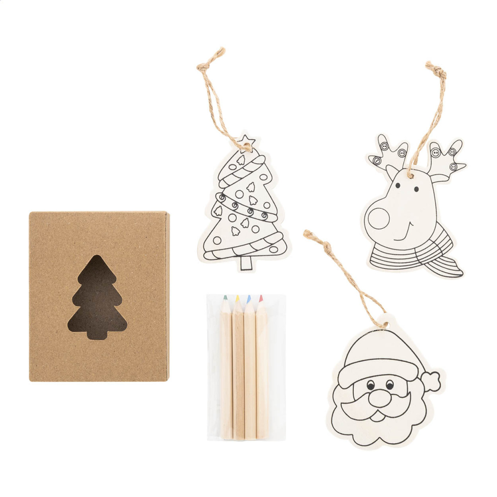 Oppland – colouring Christmas tree ornaments, product image