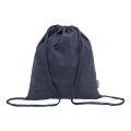 Dropex – recycled cotton drawstring bag, dark blue
