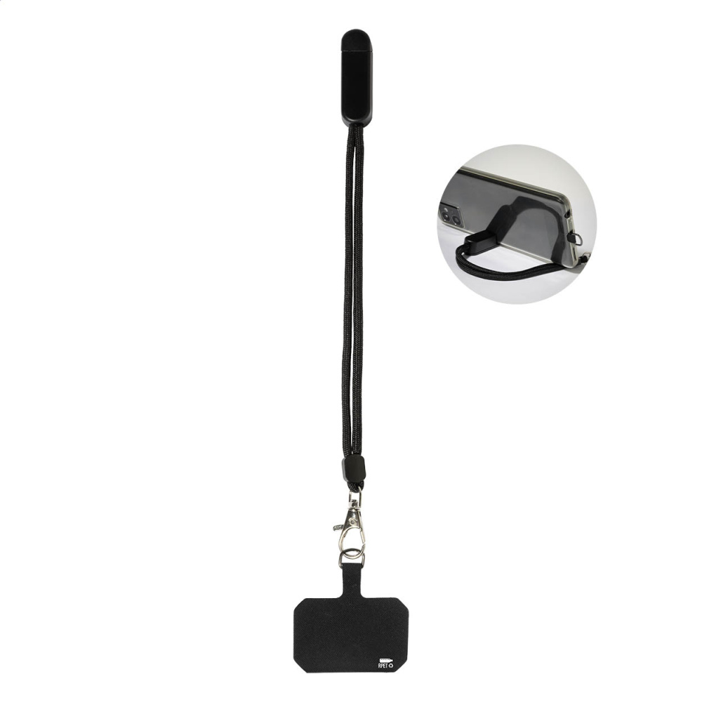 CuffStand – RPET mobile holder wristband, black, product image