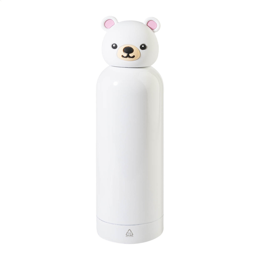 ZooSip – kids insulated bottle, bear, white, product image