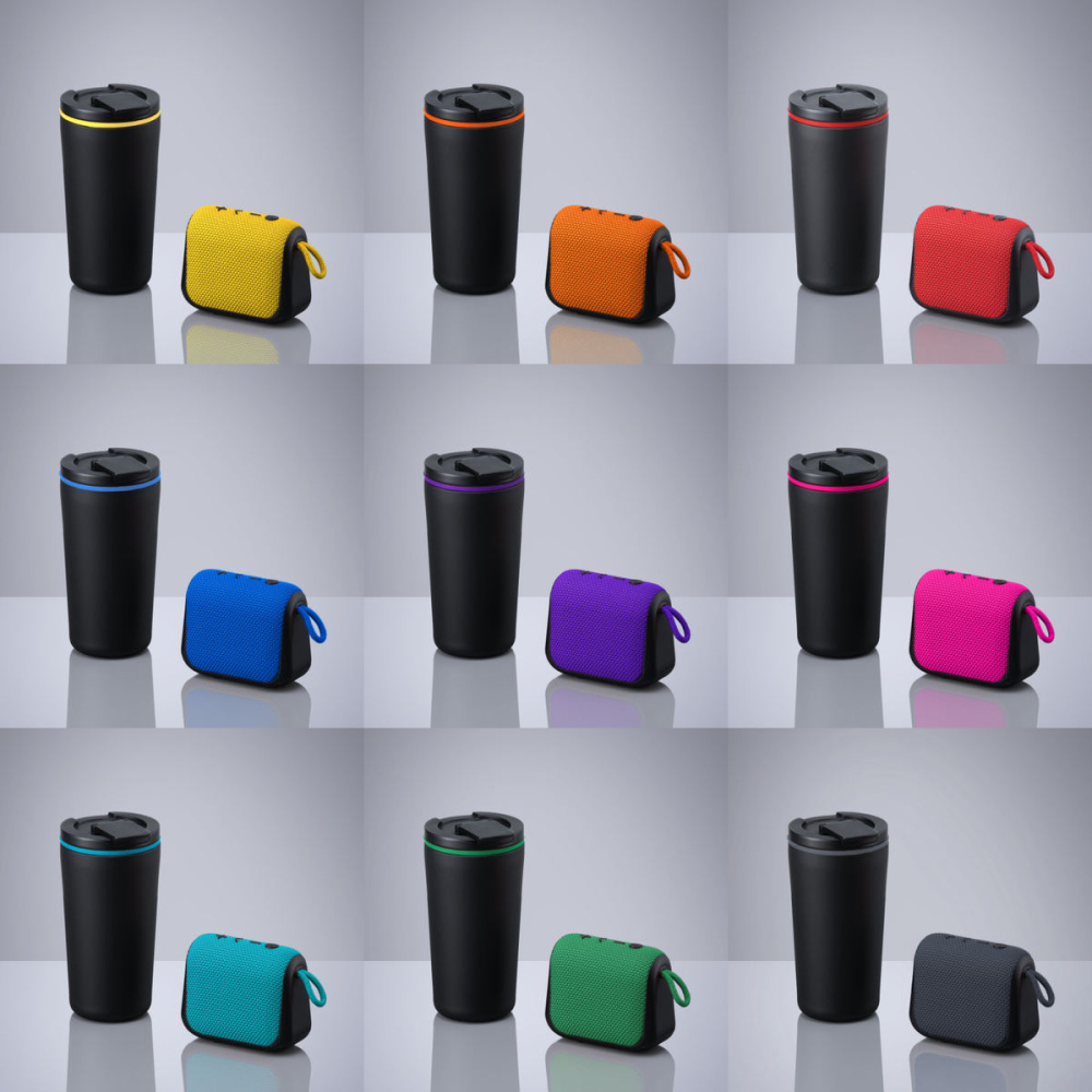 Everyday Set: coffee mug 370 ml & wireless speaker, purple, additional view 2