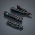 Optima Multiset: multitool, rescue knife & small flashlight, turquoise