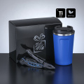Travel Set II: nordic thermal mug 350 ml and optima multitool, blue