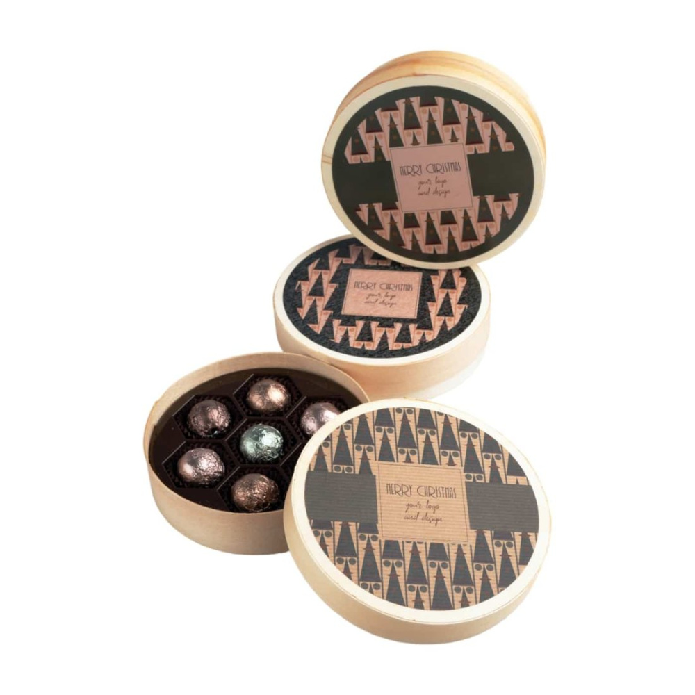 Sweet Sphere Pralines In Wooden Box 7Pcs, product image (1)