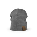 Marley Beanie rPET. Customisable Patch, Grey