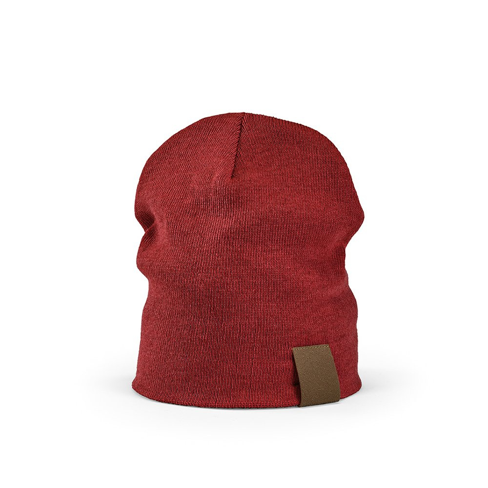 Marley Beanie rPET. Customisable Patch, Burgundy, product image