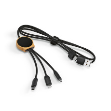 Asimov 5-in-1 Cable Bamboo and rPET. Backlit logo