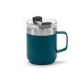 Shinano Mug rSS 440ml. Double wall and Rotating Lid, Petrol blue