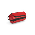 Riga Toiletry Bag 5.7L rPET. Barrel shaped with carry handle, Red