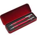 Writing set, ball pen and mechanical pencil, red