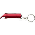 Keyring, LED light, bottle opener, red