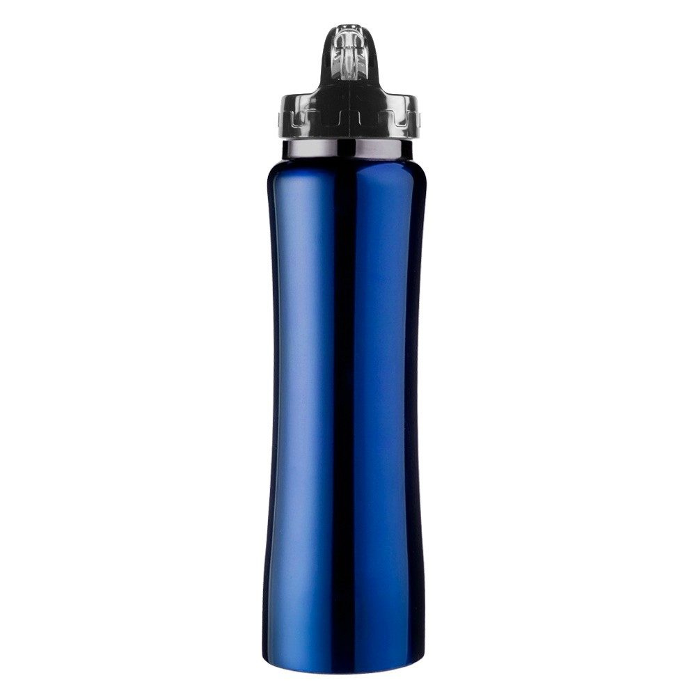 Thermo bottle 500 ml with drinking straw, blue, product image (1)