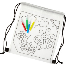 Drawstring bag for colouring, felt tip pens