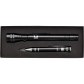Tool set, screwdriver, 8 bits, 3 LED telescopic torch, black