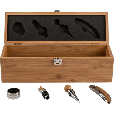 Bamboo wine set, 4 pcs, wine box, product image (4)