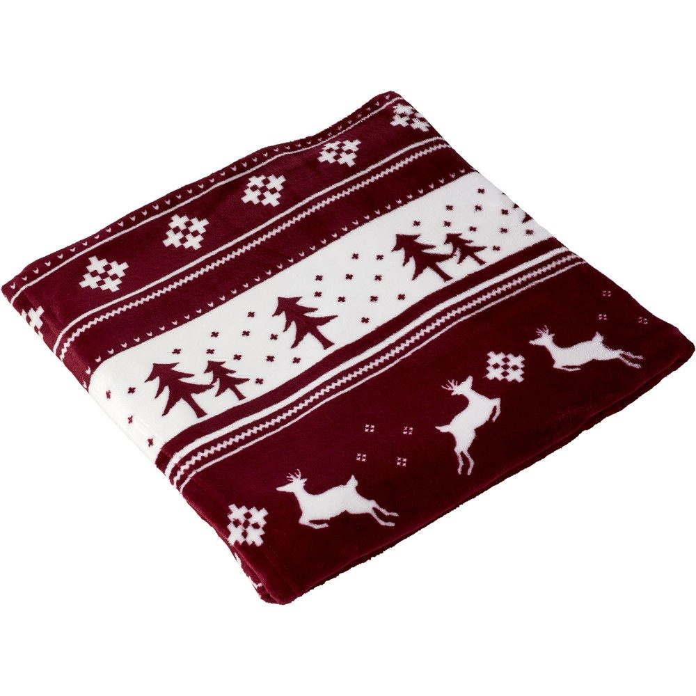 Fleece blanket, burgundy, product image (1)