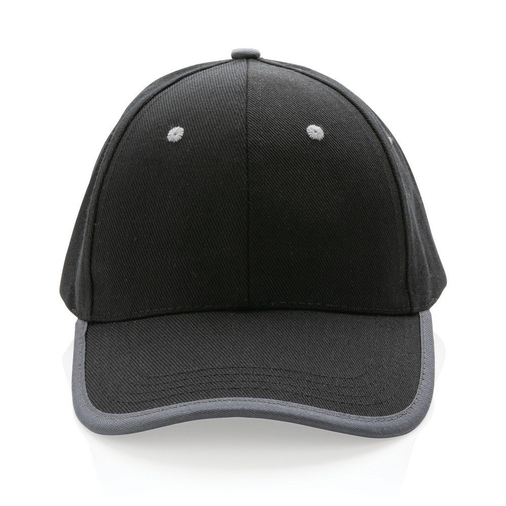 Impact AWARE™ Brushed rcotton 6 panel contrast cap 280gr, black, product image (1)