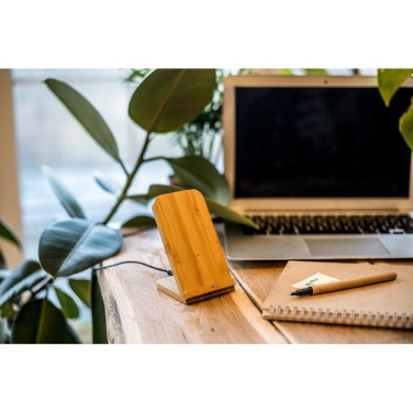 Bamboo wireless charger 10 W B'RIGHT, phone stand | Wilder, product image (3)