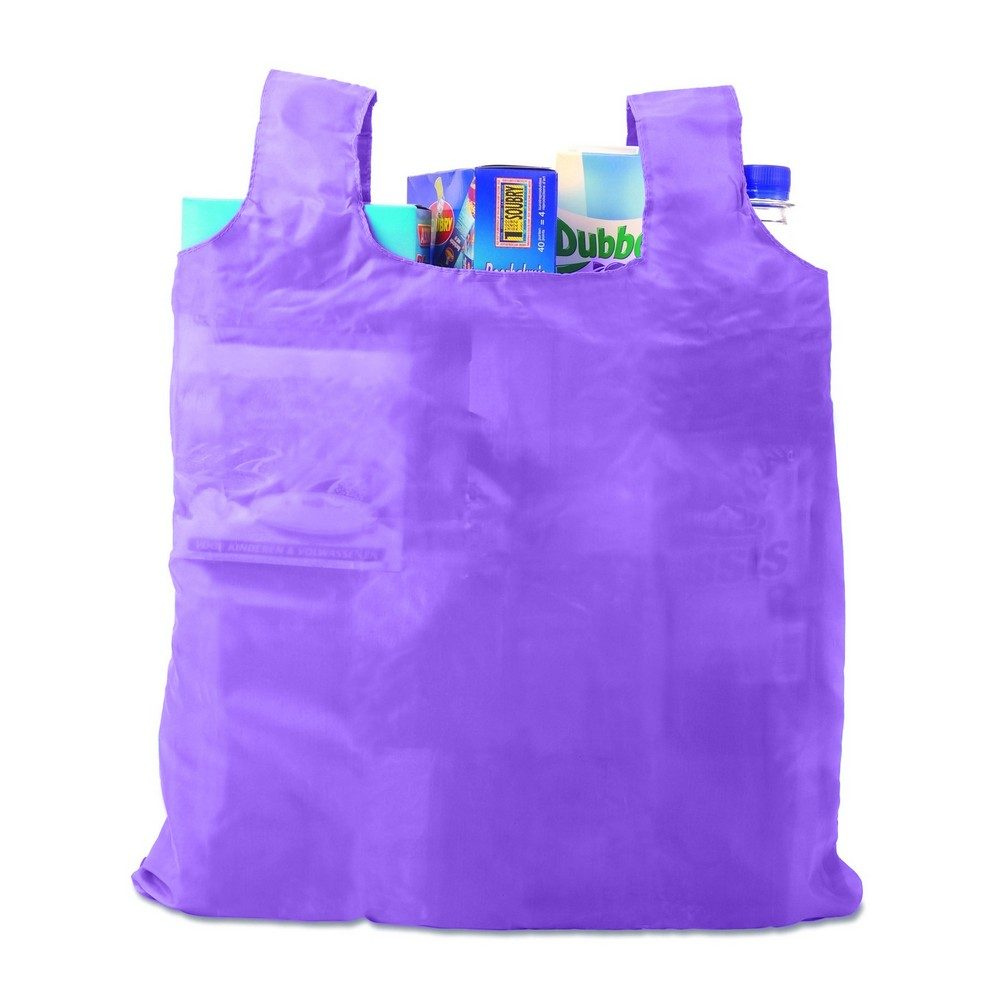 Foldable shopping bag, purple, product image (1)